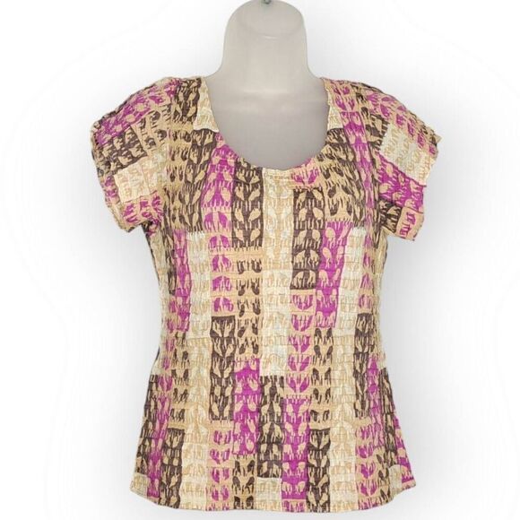 Sigrid Olsen Women's Y2K Crinkle Blouse size Large - Picture 1 of 5